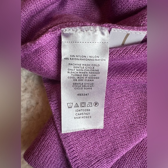 Lou Grey Purple Mock Neck Sweater - Size S - Picture 3 of 4